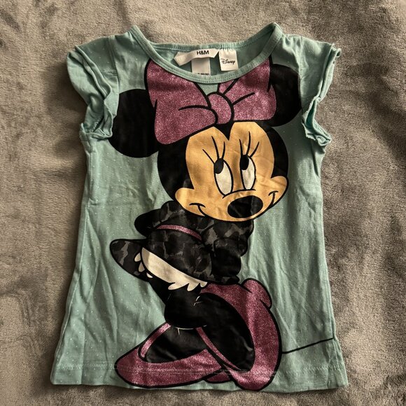EUC Disney for H&M Minnie Mouse Decal Tee Sz 1-2yrs - Picture 2 of 5